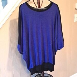 Relativity Women's Black and Persian Blue Sweater 3X